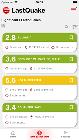 LastQuake App Store screenshot 1