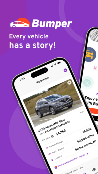 Bumper: Vehicle History Report App Store screenshot 1