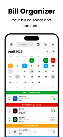 Bill Tracker Pro App Store screenshot 1