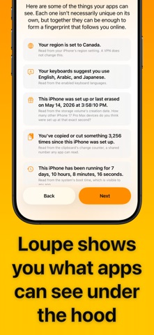 Loupe: What Apps Can See App Store screenshot 2