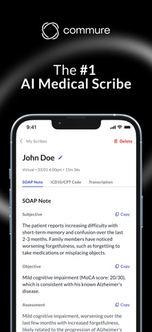Commure - AI Medical Scribe App Store screenshot 1