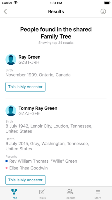 FamilySearch Tree App Store screenshot 1