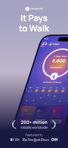 Sweatcoin Walking Step Counter App Store screenshot 1