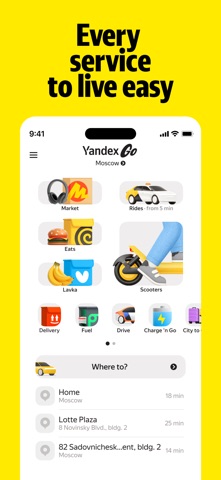 Yandex Go: Taxi Food Delivery App Store screenshot 1
