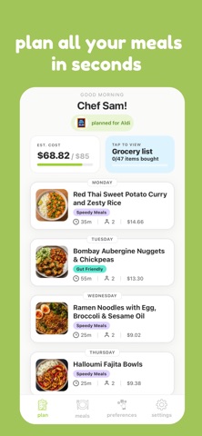 mise - meal planner App Store screenshot 1