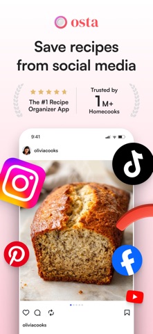 Osta: Save & Share Recipes App Store screenshot 1