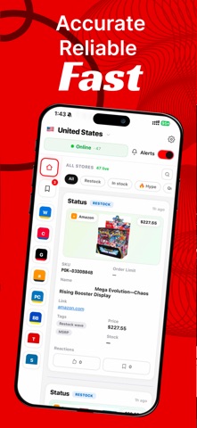 Pingr - TCG & Restock Alerts App Store screenshot 1