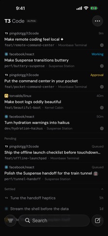 T3 Code - Remote Claude & more App Store screenshot 1