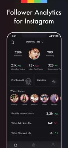 Reports Unfollowers Followers+ App Store screenshot 1