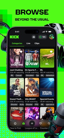 KICK - Live Streaming App Store screenshot 2