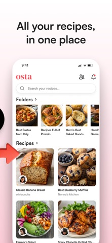 Osta: Save & Share Recipes App Store screenshot 2