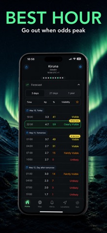 AuroraMe: Aurora Forecast Map App Store screenshot 1