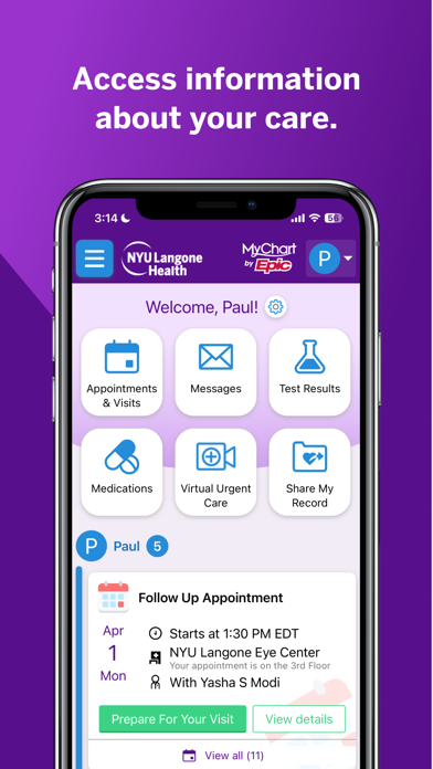 NYU Langone Health App Store screenshot 1