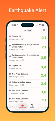 Earthquake Alert - QuakeRadar App Store screenshot 1