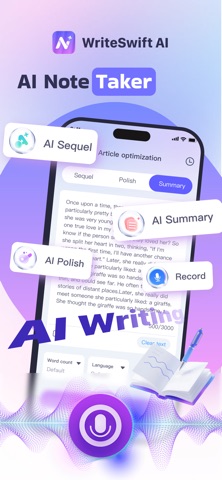 WriteSwift AI - Note Taking App Store screenshot 1