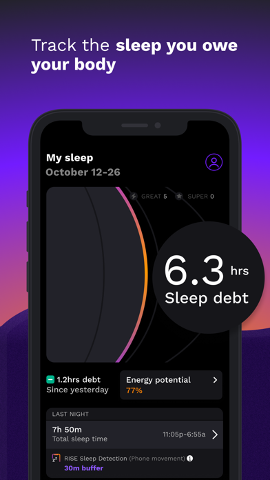 RISE: Sleep Tracker App Store screenshot 2