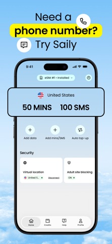 Saily: eSIM + phone number App Store screenshot 2