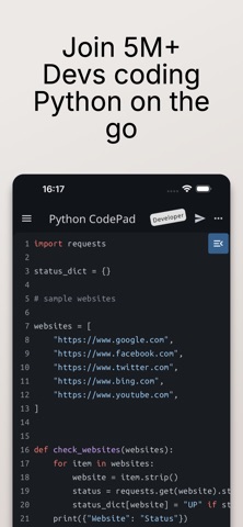 Python Coding Editor & IDE App App Store screenshot 1