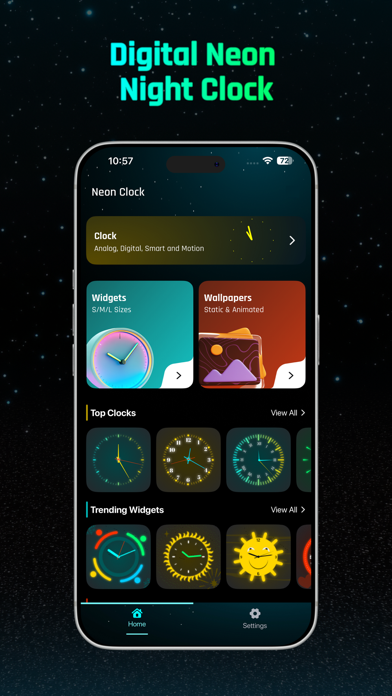 Digital Neon Night Clock App Store screenshot 1